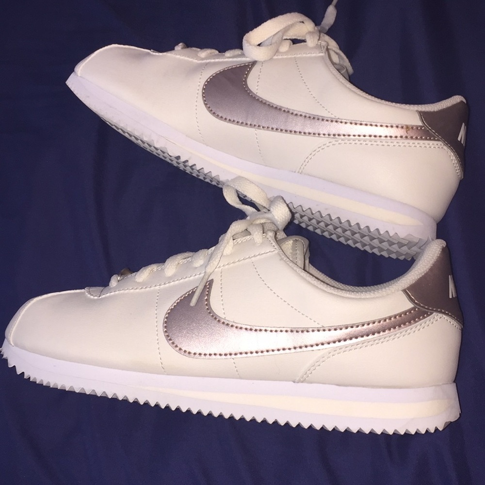 RARE Nike cortez white and rose gold
